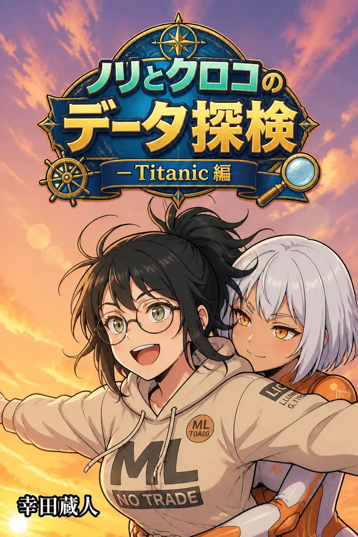 書籍「ノリとクロコのデータ探検 — Titanic 編」表紙