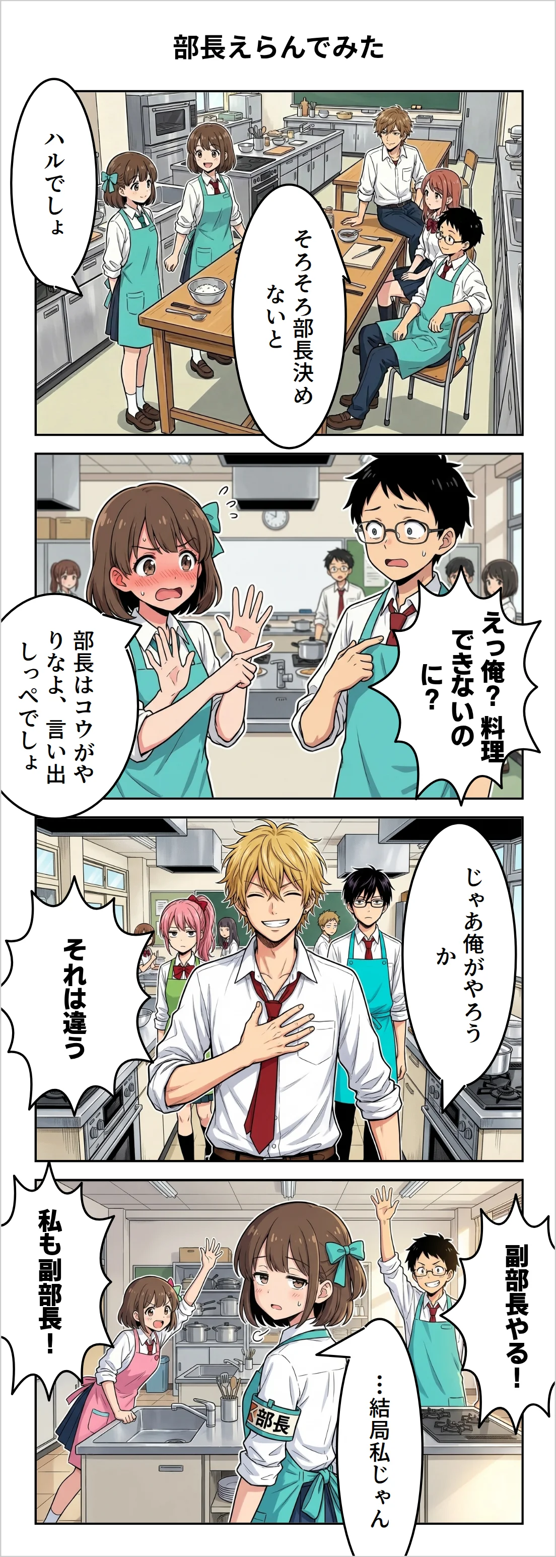 【4コマ】第12話: 部長えらんでみた