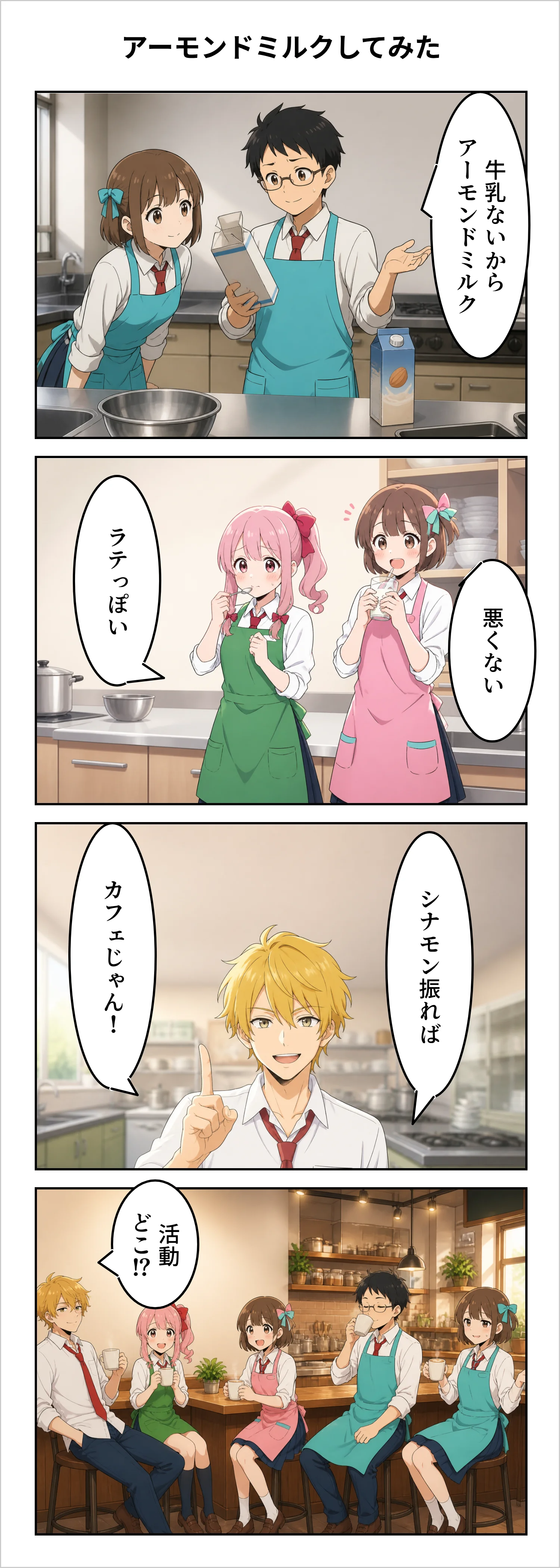 【4コマ】第65話: アーモンドミルクしてみた