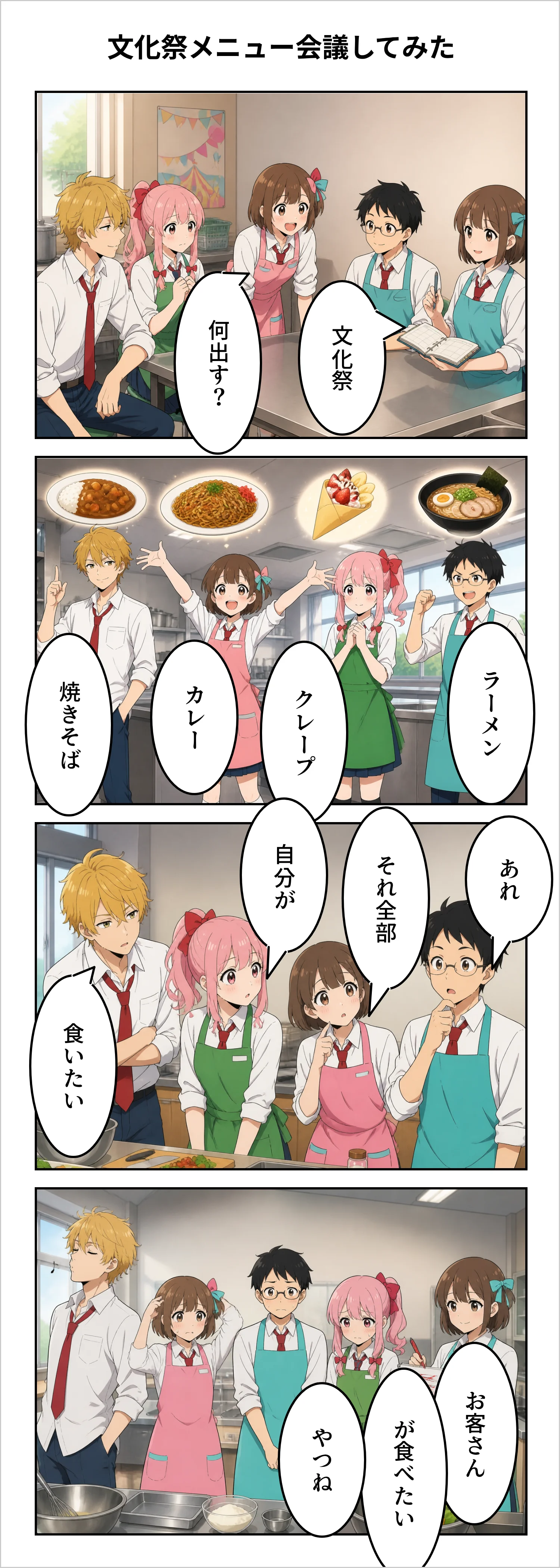 【4コマ】第78話: 文化祭メニュー会議してみた