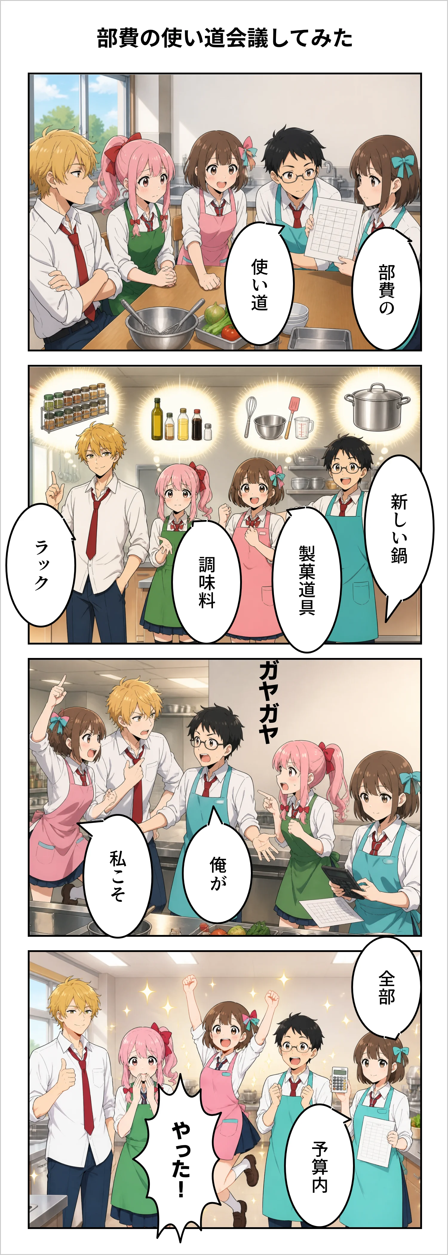 【4コマ】第80話: 部費の使い道会議してみた