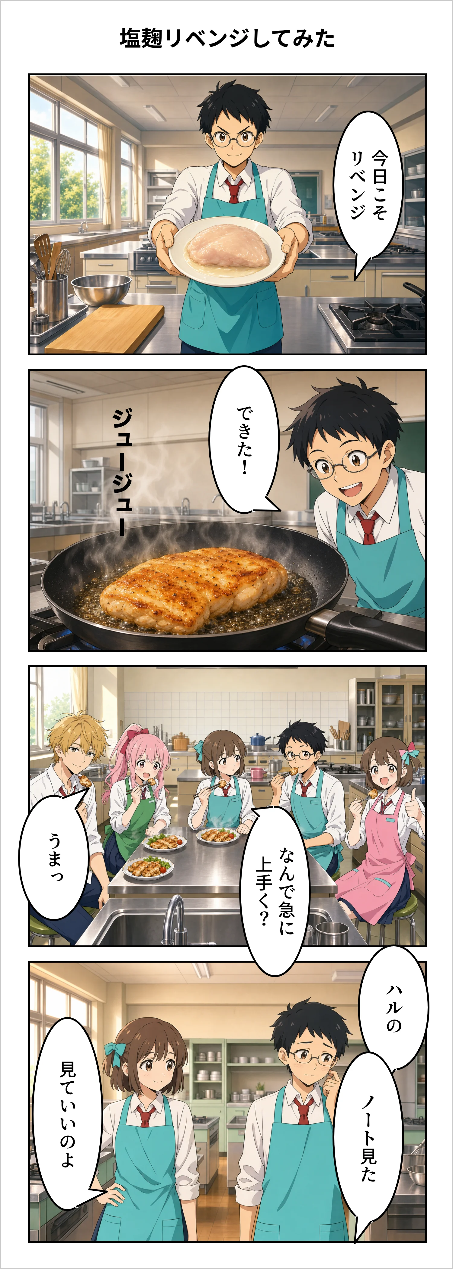 【4コマ】第82話: 塩麹リベンジしてみた