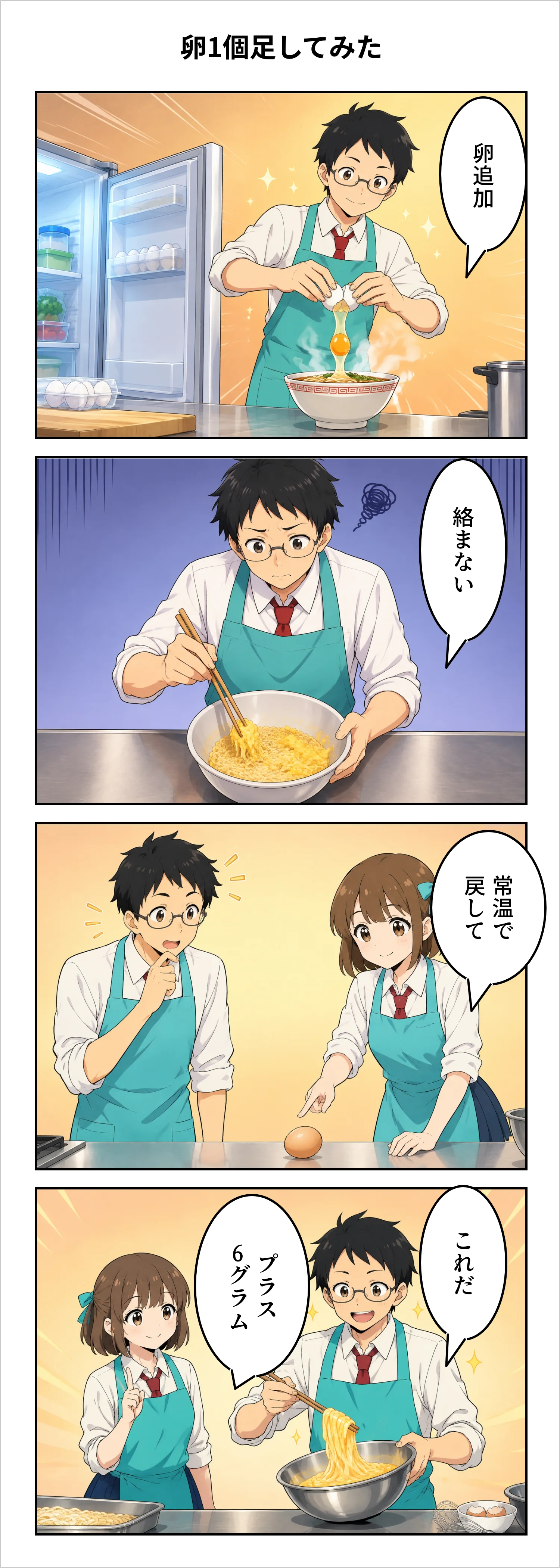【4コマ】第94話: 卵1個足してみた