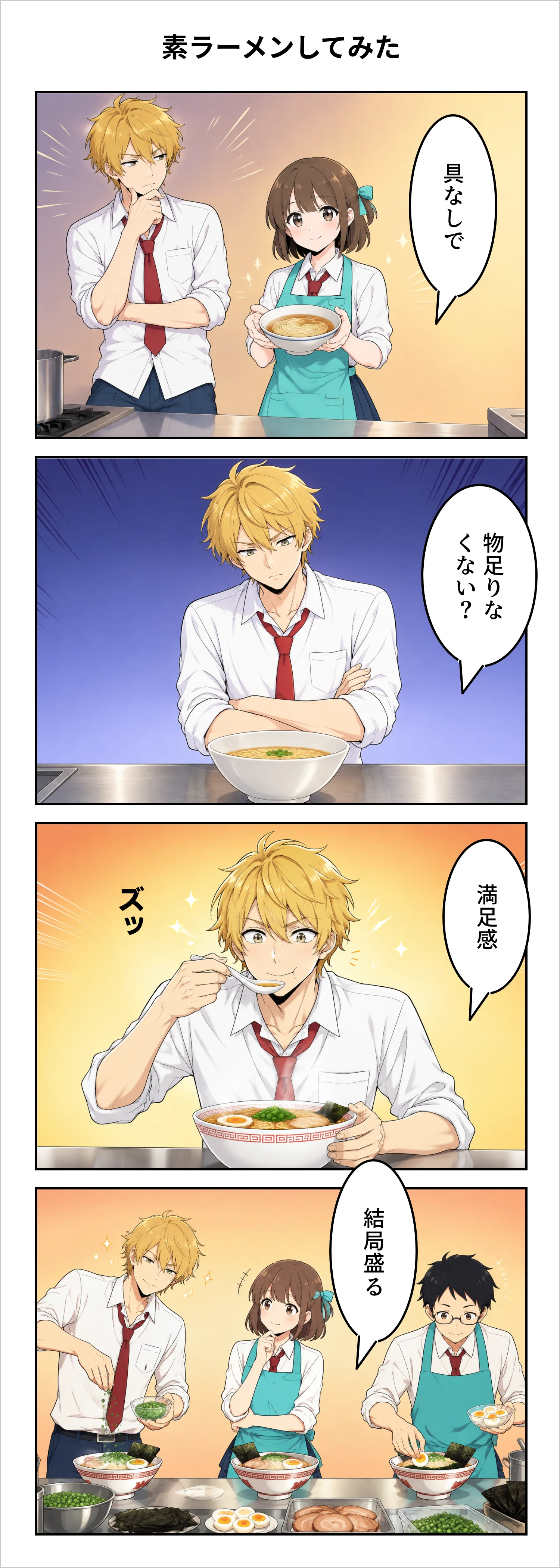【4コマ】第97話: 素ラーメンしてみた